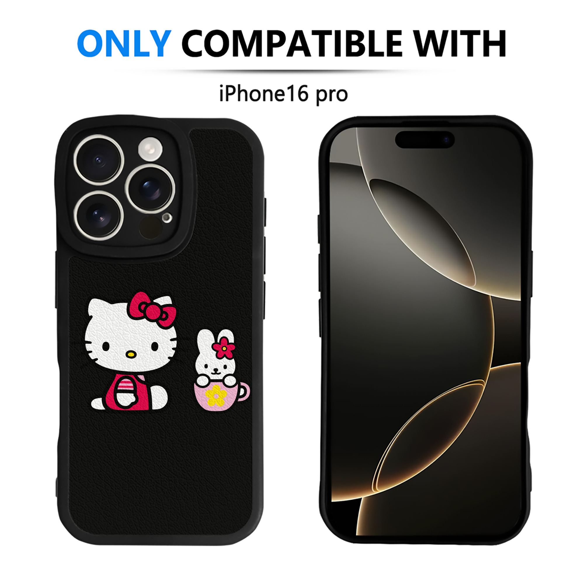 （画像用） Hello Kitty ハローキティ 【iPhone 16シリーズ対応】シリコンスマホケース（レザー調） 材質：シリコン